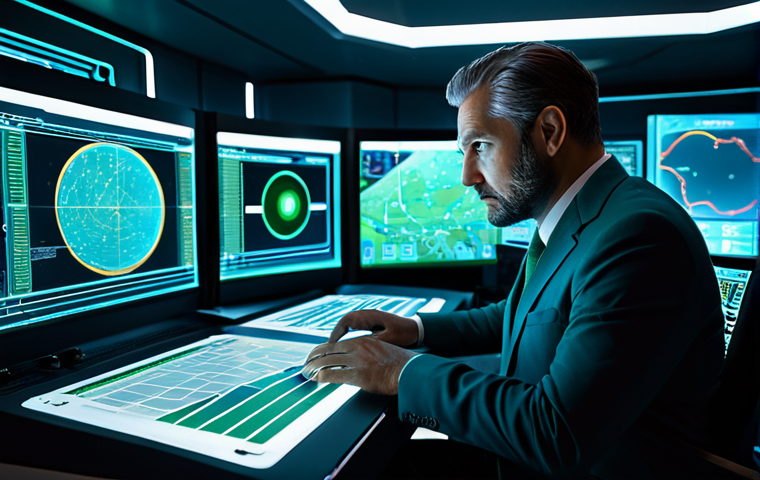 A focused professional game strategist, a man in a crisp, modest business suit, sitting at a control desk in a futuristic command center. Holographic displays float around him, showing intricate strategic maps, complex data visualizations, and abstract game metrics. His expression is thoughtful and analytical, capturing the essence of deep understanding and meticulous planning. The scene is illuminated by soft, ambient blue and green lights reflecting from the screens. Professional photography, high detail, volumetric lighting, realistic rendering, fully clothed, appropriate attire, safe for work, perfect anatomy, correct proportions, natural pose, well-formed hands, proper finger count, natural body proportions, professional dress, appropriate content, family-friendly.