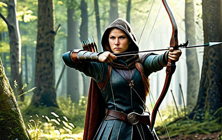 콜오브드래곤즈 전사 클래스 공략 - Female Archer**
"A skilled female archer in practical, medieval-inspired attire, fully clothed in l...