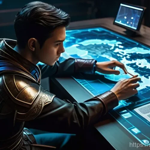 Home 29 콜오브드래곤즈 클래스별 스킬 트리 - **Prompt: "A focused fantasy strategist, appearing to be in their late 20s, with short, neat dark ha...