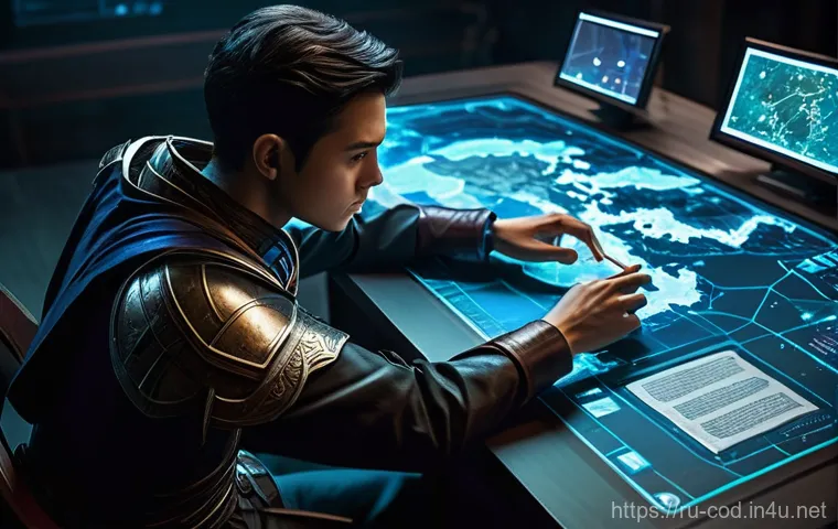 콜오브드래곤즈 클래스별 스킬 트리 - **Prompt: "A focused fantasy strategist, appearing to be in their late 20s, with short, neat dark ha...
