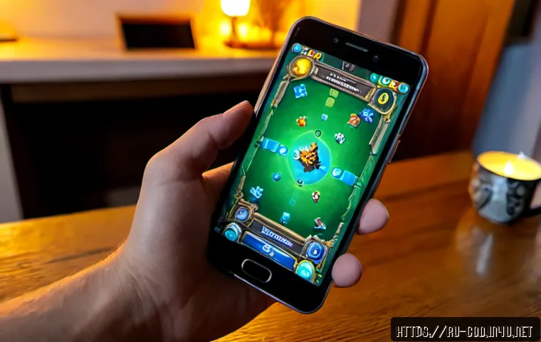 콜오브드래곤즈 아이템 습득 방법 - Photorealistic close-up of a Russian mobile gamer’s hands holding a smartphone displaying a generic ...